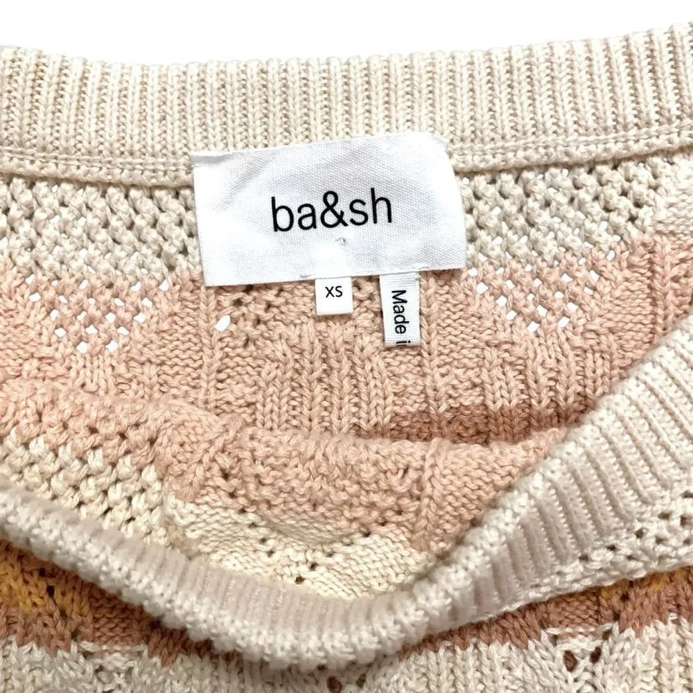 ba&sh Jansan Striped Crochet Knit Crop Top - Picture 7 of 7